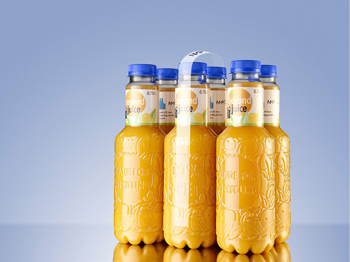 Bouteilles en polyester avec jus de fruits