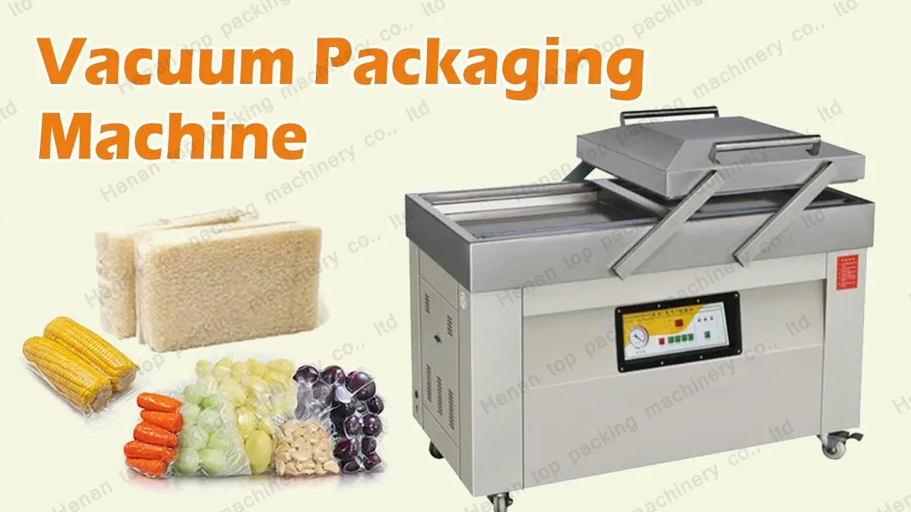 Double chamber vegetable vacuum packing machine