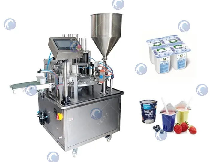 máquina llenadora de yogur